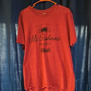 Gildan Red Mt. Rushmore Black Hills American Outdoors Graphic Tee